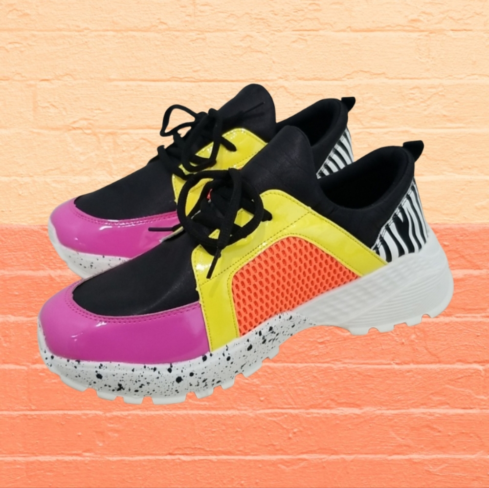 Yoki Chunky Platform Sneakers - Zebra Print